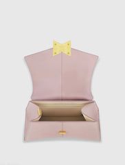 Purple Medium Angular Leather Handbag With Gold Hardware